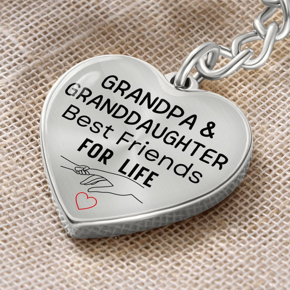 Grandpa & Granddaughter Best Friends for Life Keychain