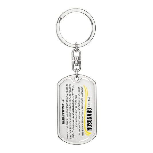 To Our Grandson Cherished Chapter Keychain