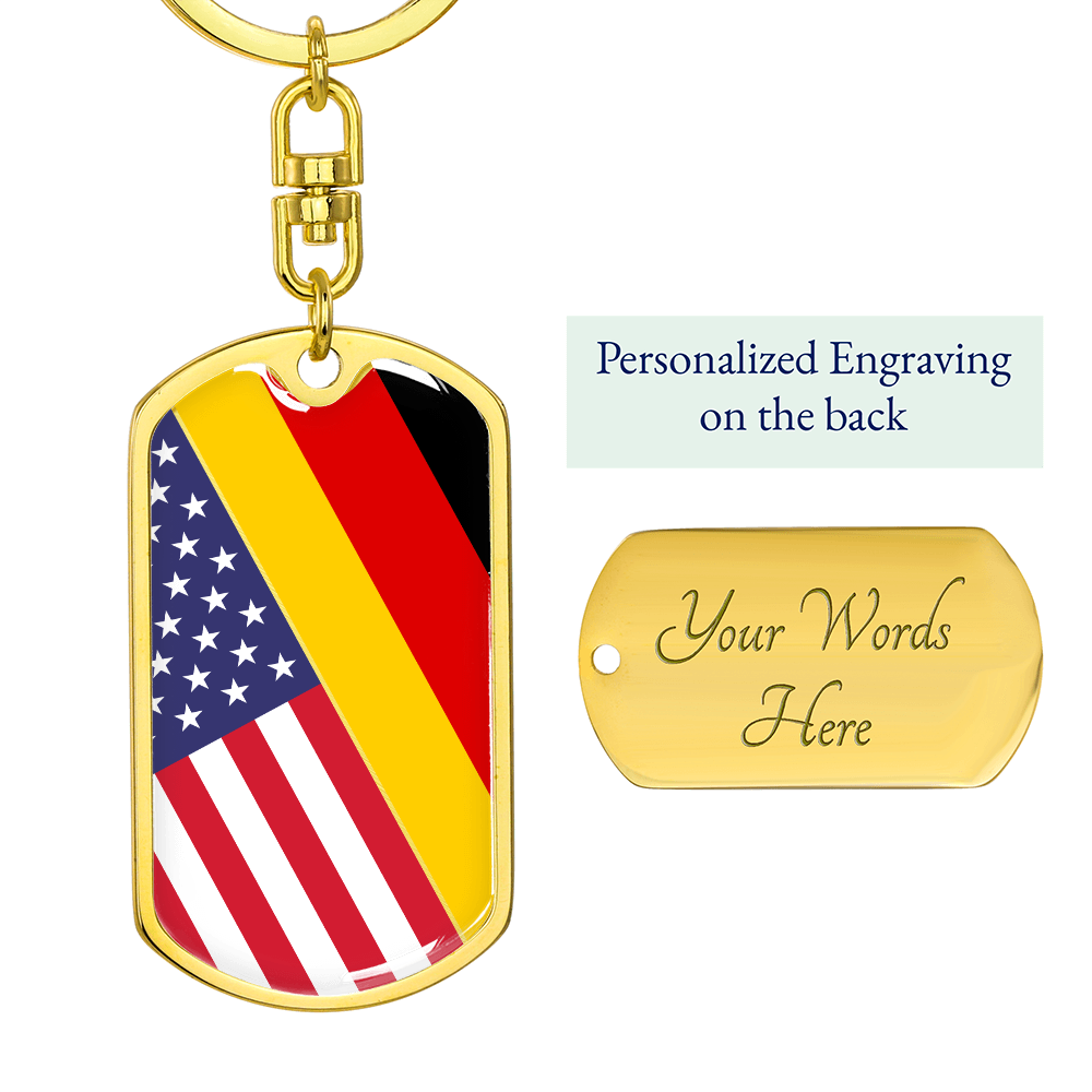 USA Germany Flag Keychain