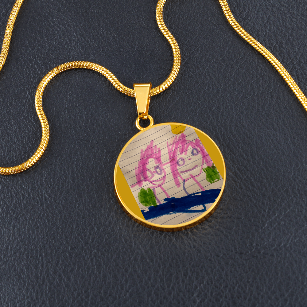 Kid Art Graphic Pendant Necklace 06112024