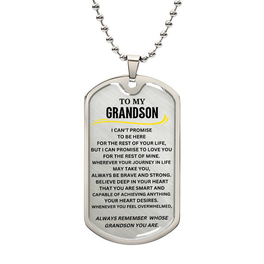 To My Grandson Dog Tag Necklace 1