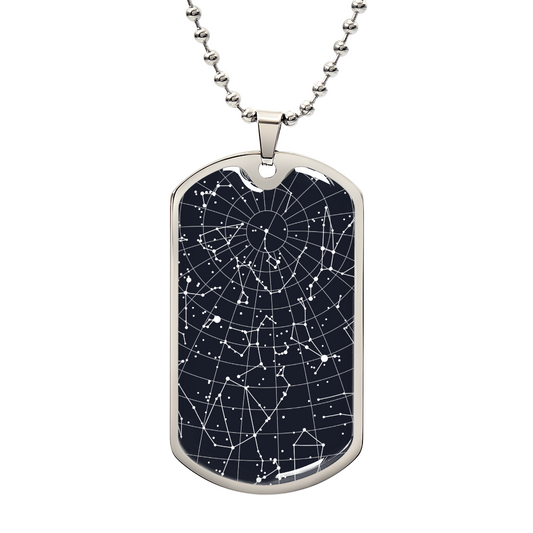 Celestial Night Sky Dog Tag Necklace New Costessey