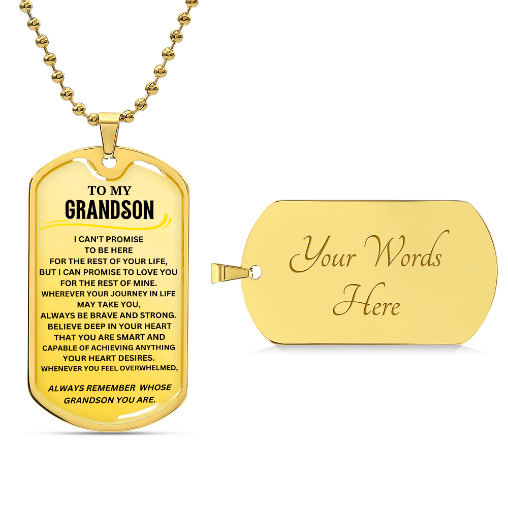 To My Grandson Dog Tag Necklace 4