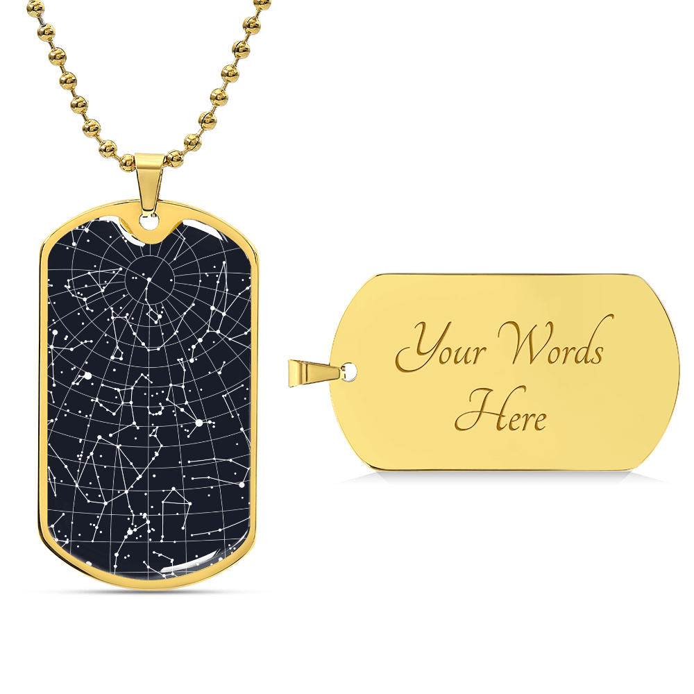 Celestial Night Sky Dog Tag Necklace Ozarks