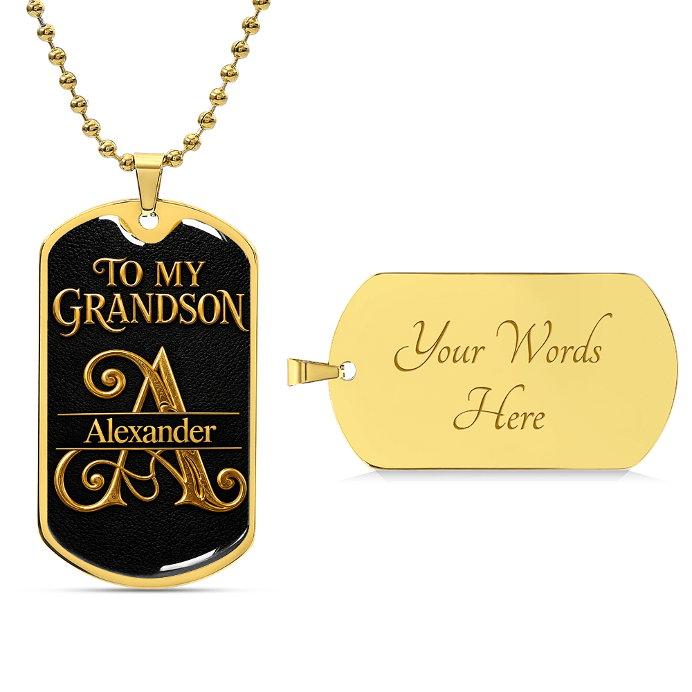 To My Grandson Monogram Letter
