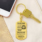 To My Son Dog Tag Keychain Love Dad