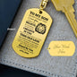 To My Son Dog Tag Keychain Love Dad