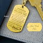 To Our Grandson Keychain, Gift For Grandson from Grandma Grandpa, Dog Tag Keychain for Birthday Graduation Holiday Christmas, Special Gift