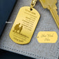 To My Son Braver Smarter Stronger Engraved Dog Tag Chain, Gift From Dad to Son, Birthday Holiday Christmas Graduation Gift, Silver Gold