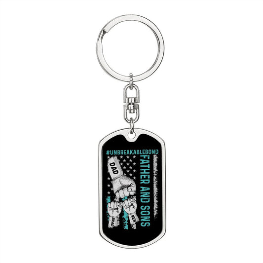 Unbreakable Bon Father and Sons Fist Bump Keychain 2 Fists