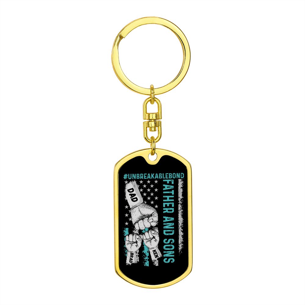 Unbreakable Bon Father and Sons Fist Bump Keychain 2 Fists