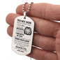 To My Son Dog Tag Necklace Love Mom