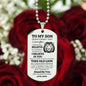 To My Son Dog Tag Necklace Love Mom