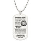To My Son Dog Tag Necklace Love Mom