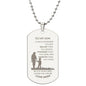 To My Son Dog Tag Necklace From Mom