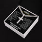 To My Grandson Engraved Cross Necklace - Black Background