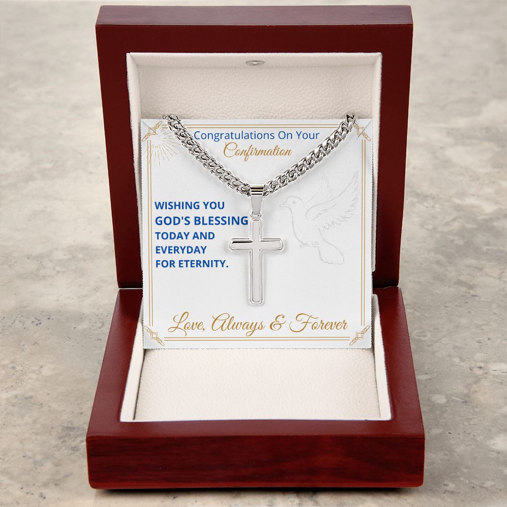 Confirmation Artisan Cross Engraved Necklace