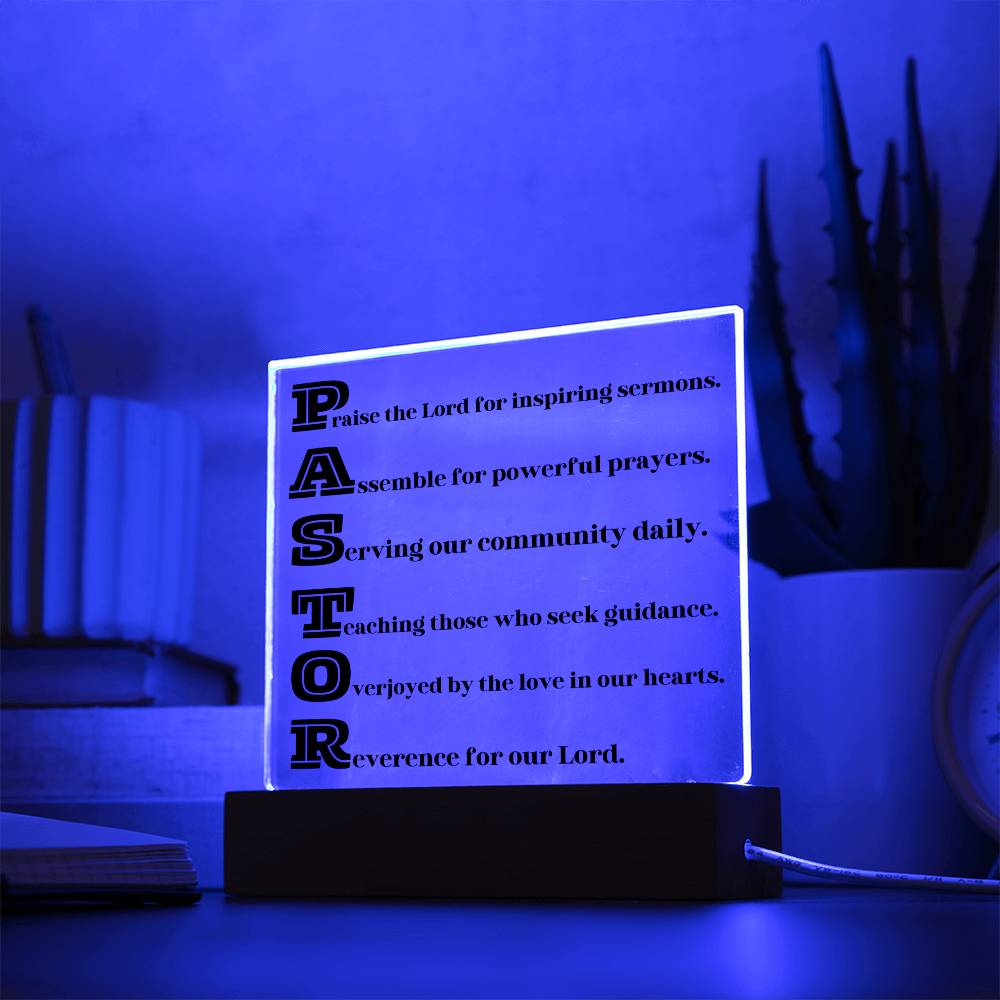 Pastor Acrylic Plaque, Decorative Plaque