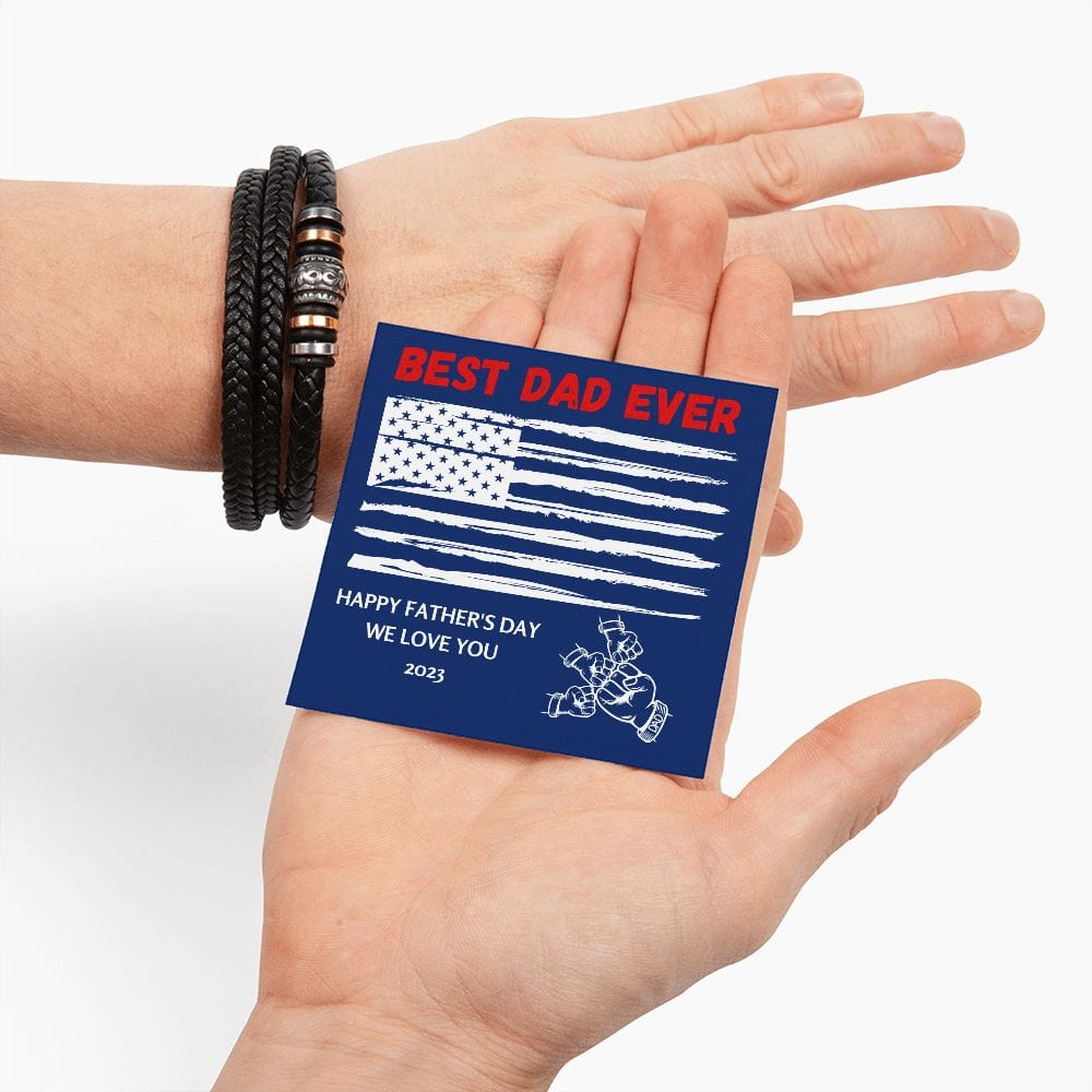 Best Father Ever Bracelet for Dad | Engraved Bracelet For Father