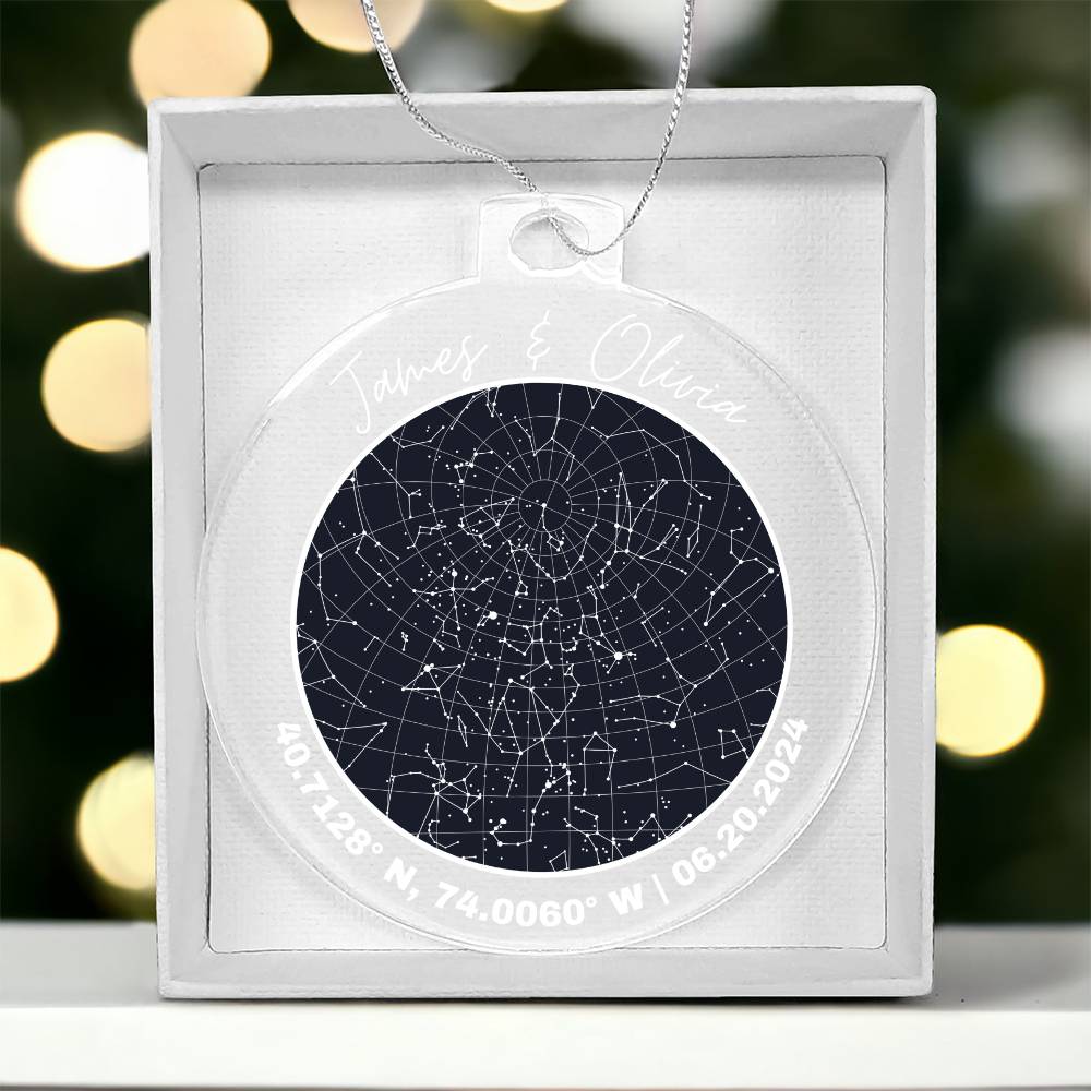 Celestial Night Sky Acrylic Round Ornament