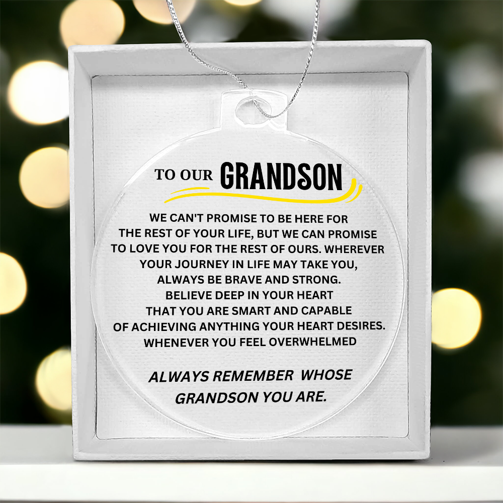 To Our Grandson Acrylic Circle Ornament