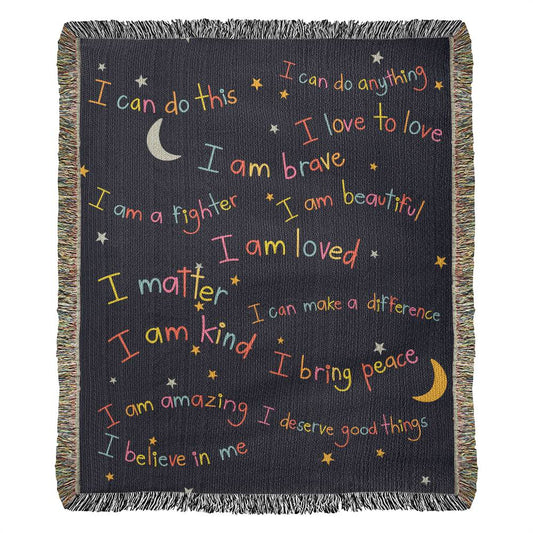 Positive Affirmation Woven Throw Blanket
