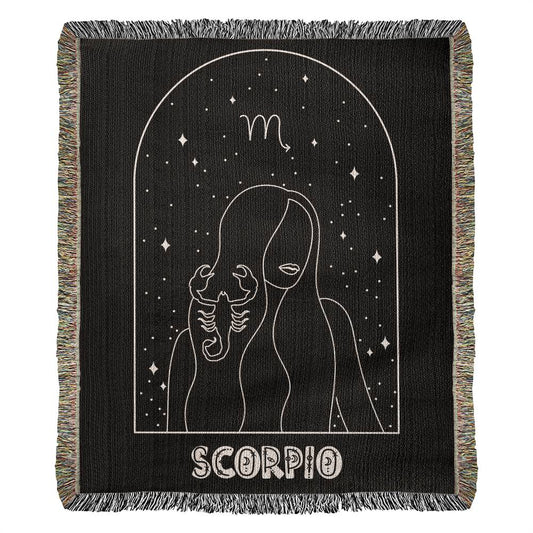 Scorpio Astrology Woven Throw Blanket