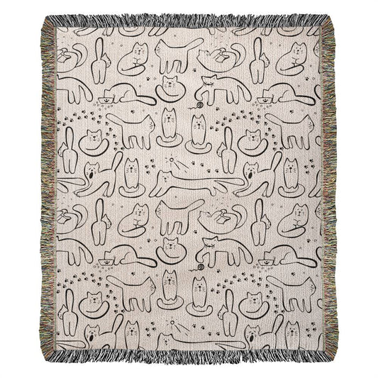 Cats and Cats Woven Throw Blanket