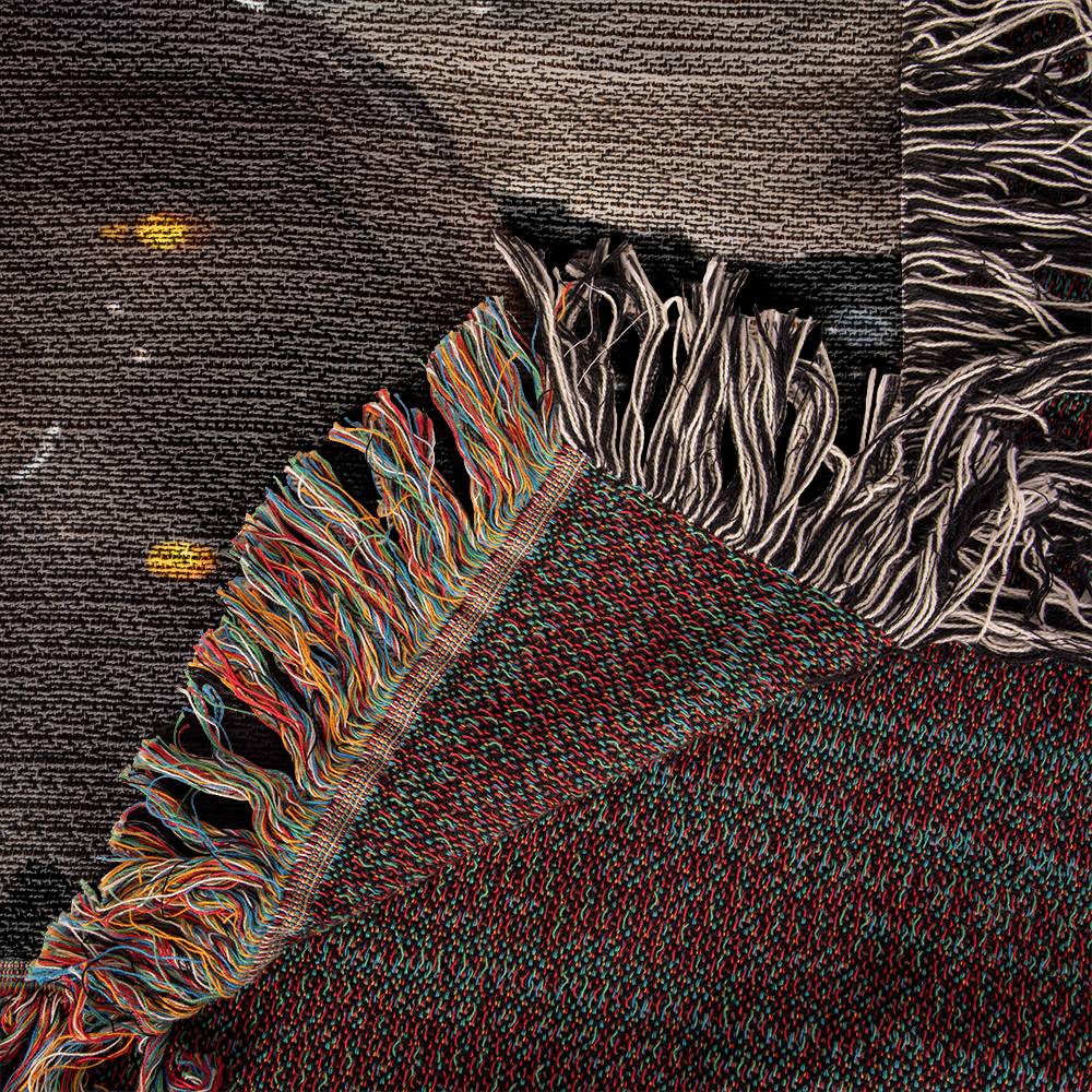 Cat and Moon Heirloom Woven Throw Blanket