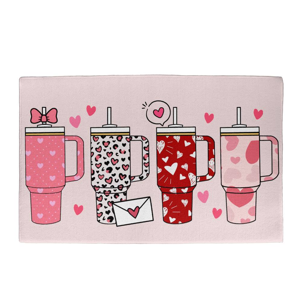 Tumbler Mug Valentine's Day Welcome Mat