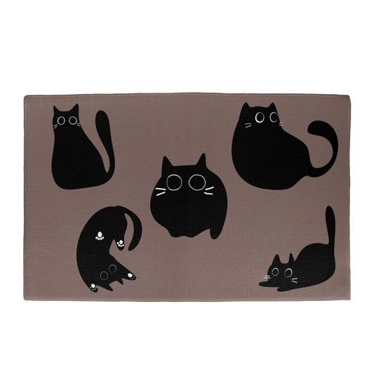 Abstract Cat Welcome Mat