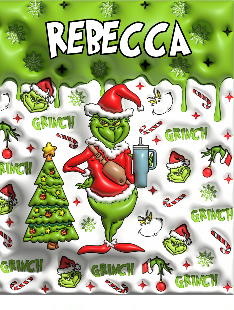 Sherpa Fleece Grinch Custom Name Blanket