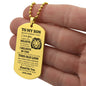 To My Son Dog Tag Necklace Love Mom