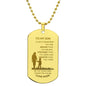 To My Son Dog Tag Necklace From Mom