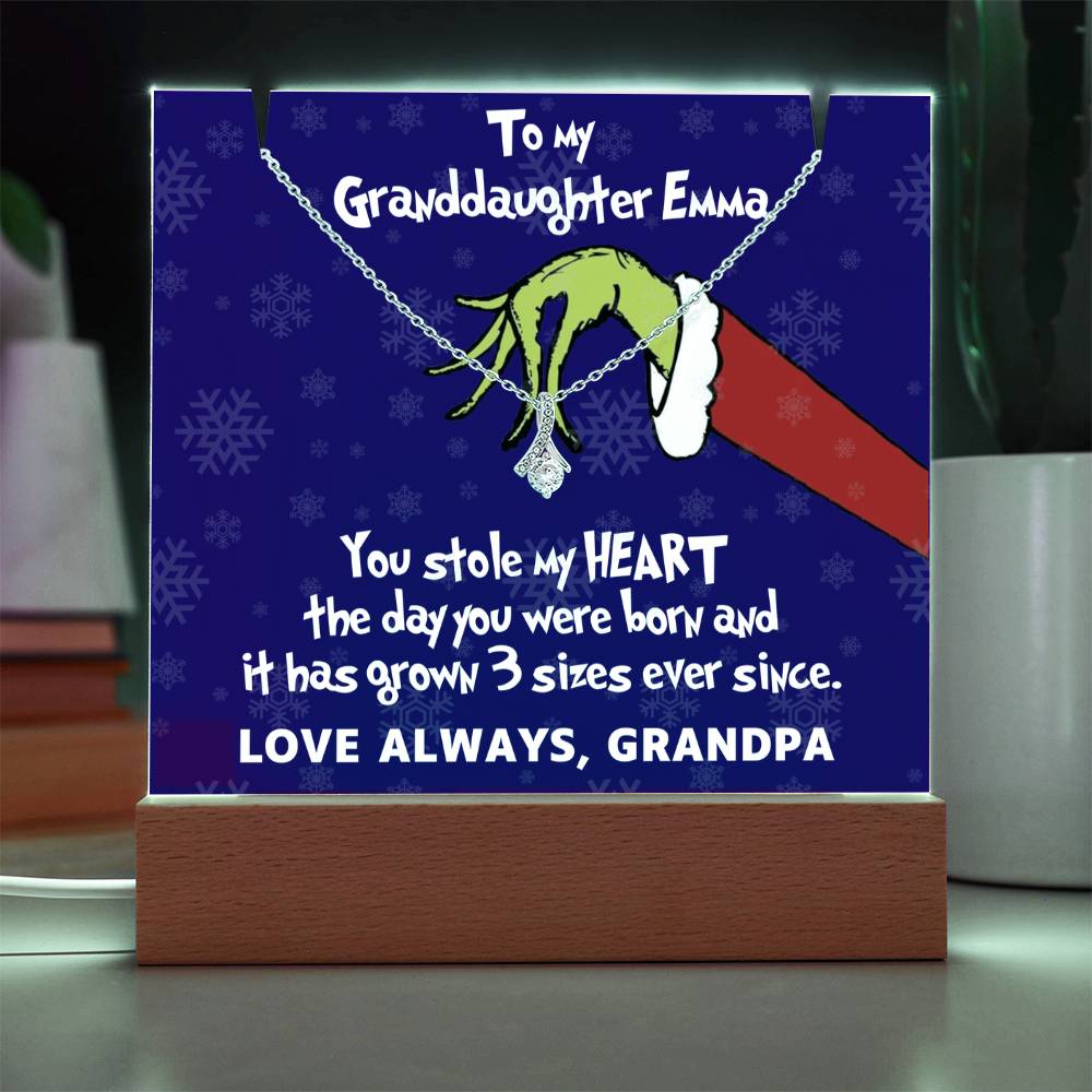 To My Granddaughter Grinch Acrylic Necklace Bundle