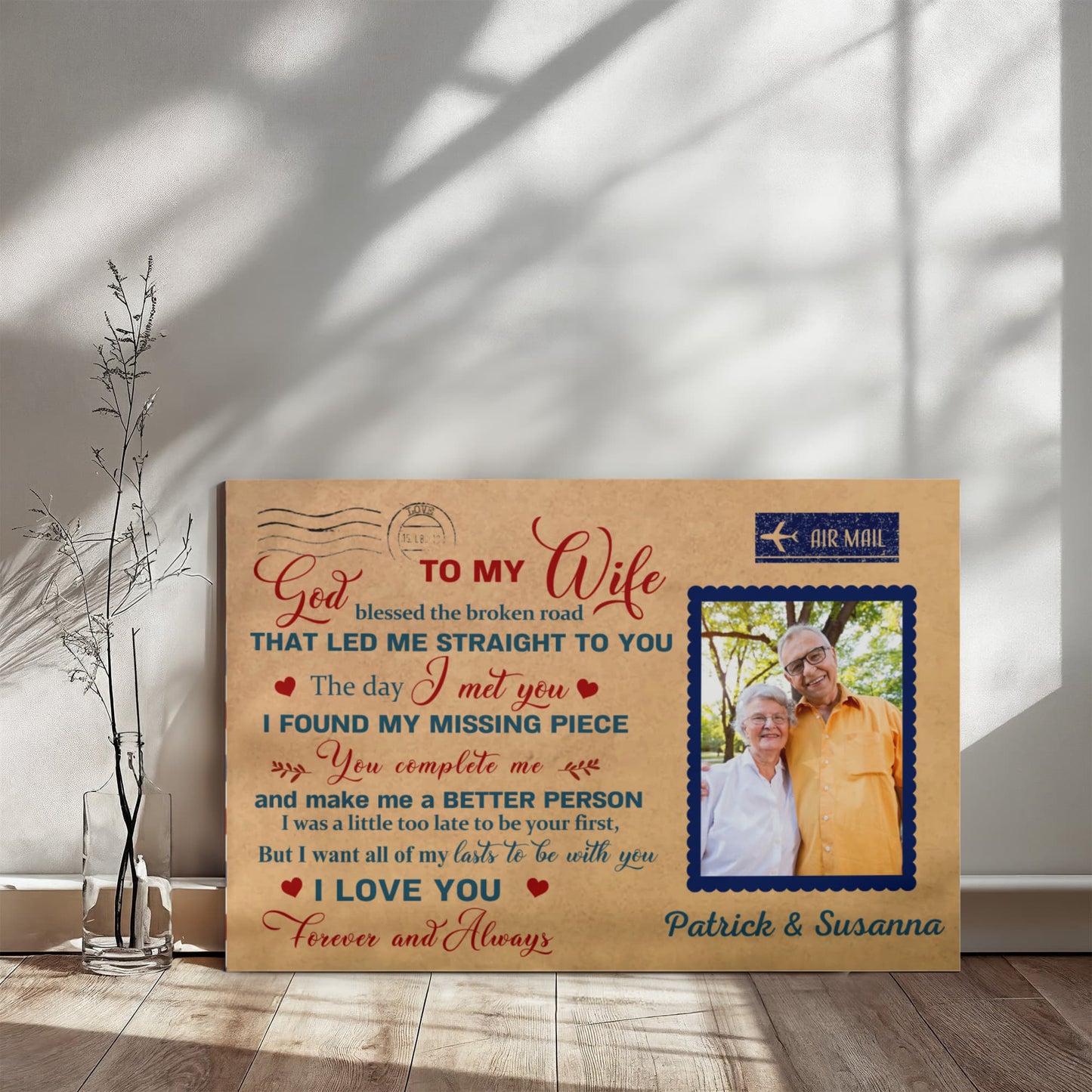 Post Card Photo Upload Gallery Wrapped Canvas Landscape 2.0
