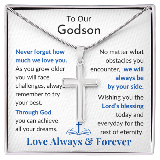 To Our Grandson Cross Necklace