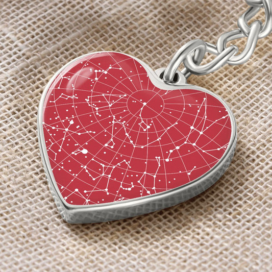 Celestial Night Sky Heart Keychain Lehi Utah