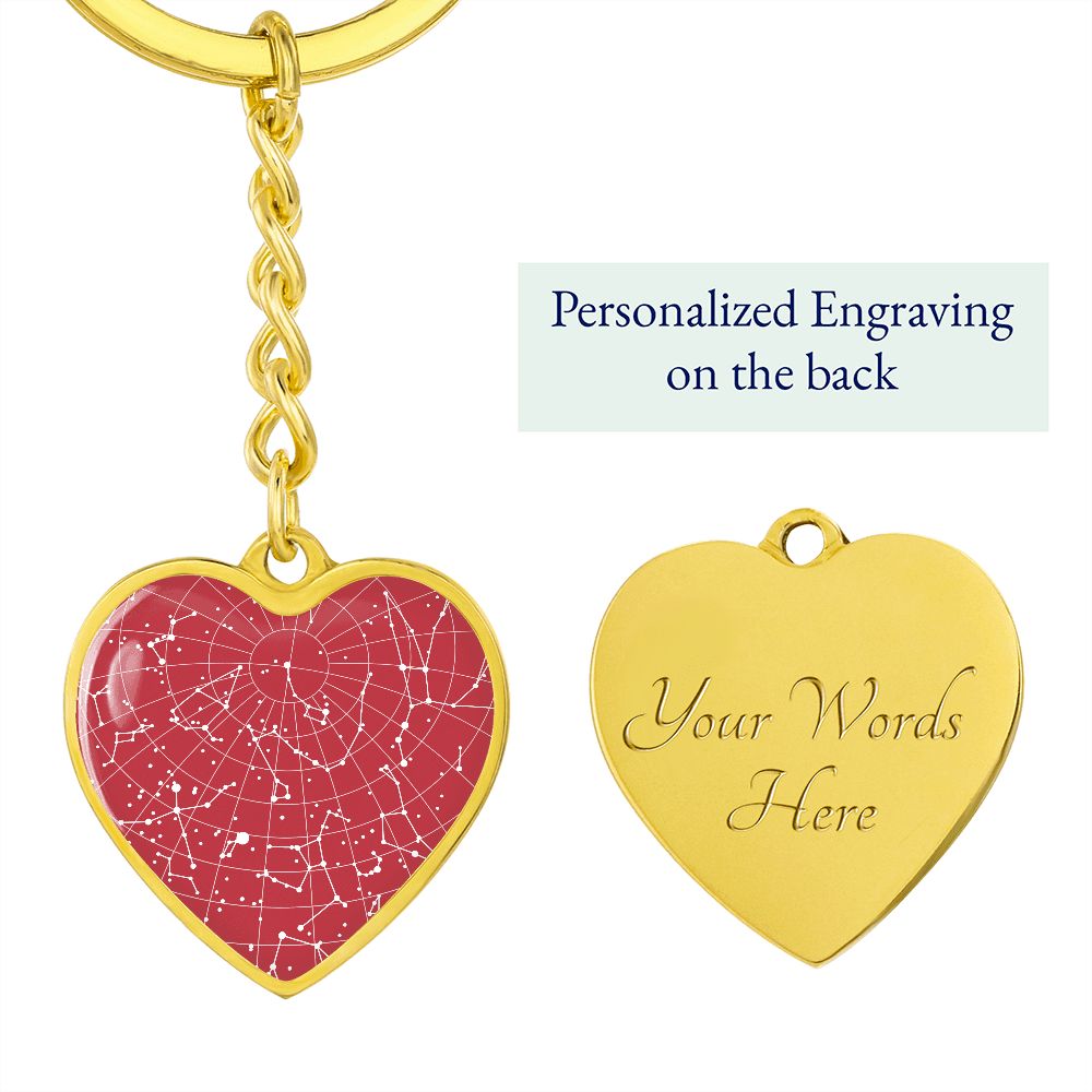 Celestial Night Sky Heart Keychain Lehi Utah