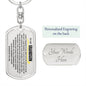 To My Grandson Keychain, Gift For Grandson from Grandma Grandpa, Dog Tag Keychain for Birthday Graduation Holiday Christmas, Special Gift