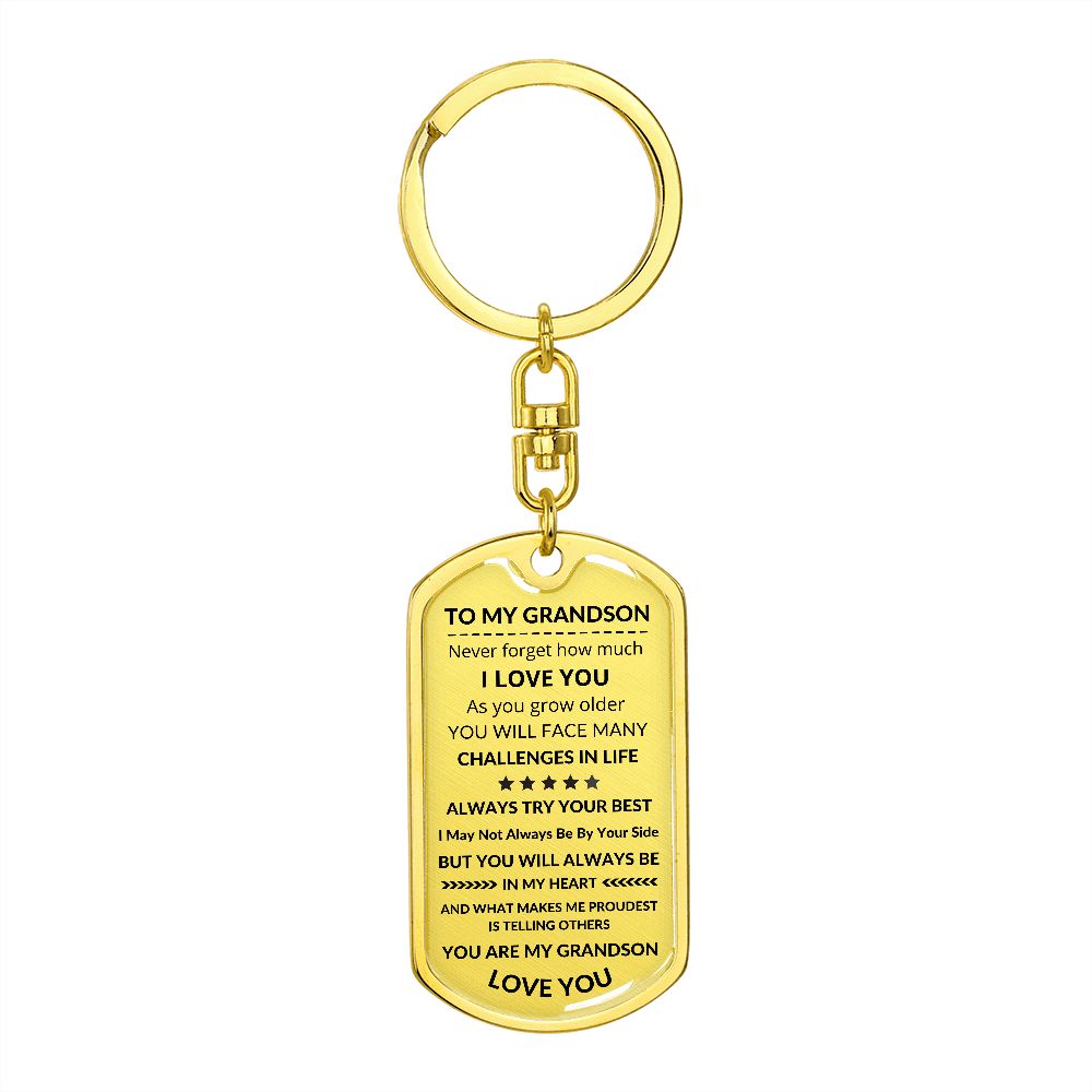 To My Grandson | Keychain For Grandson