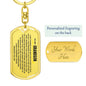 To My Grandson Keychain, Gift For Grandson from Grandma Grandpa, Dog Tag Keychain for Birthday Graduation Holiday Christmas, Special Gift