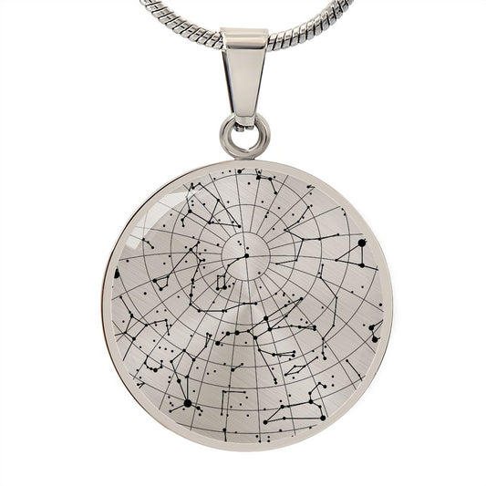 Celestial Night Sky Transparent Ottawa Circle Pendant