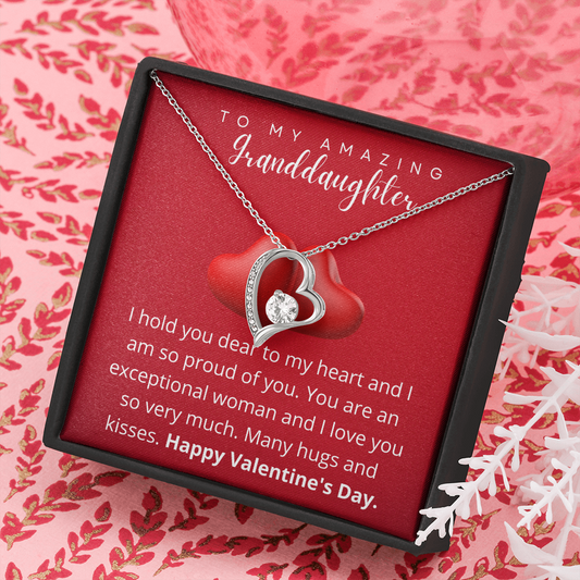 To My Amazing Granddaughter - Valentine's Day Necklace