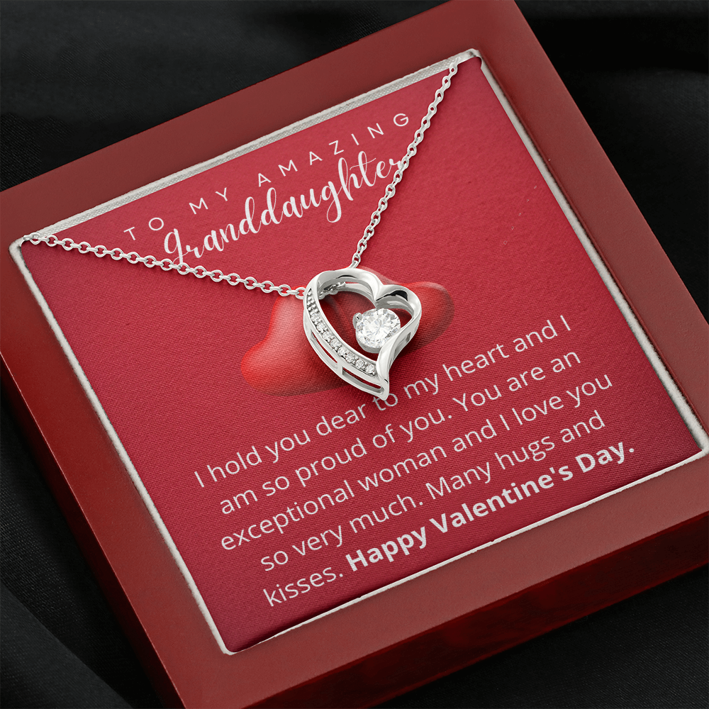To My Amazing Granddaughter - Valentine's Day Necklace