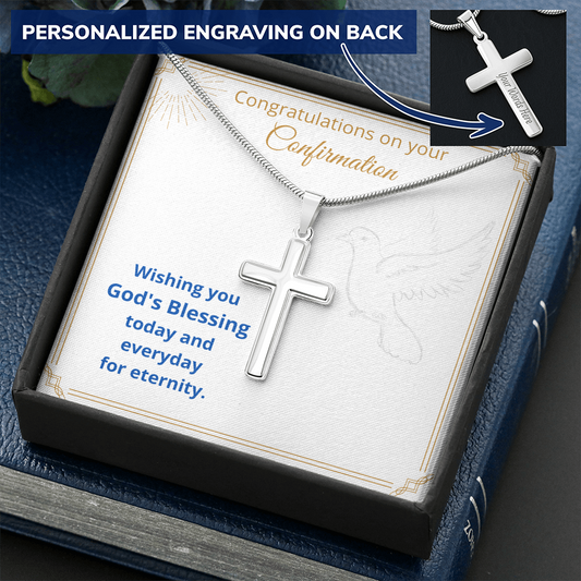 Confirmation Engraved Cross - Gift For Him or Her