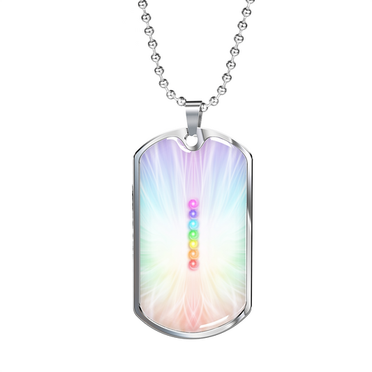 Seven Chakra Spiritual Necklace, Silver and Gold Jewelry