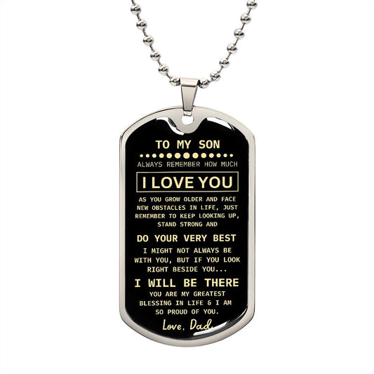 To My Son Dog Tag I Love You, Dad