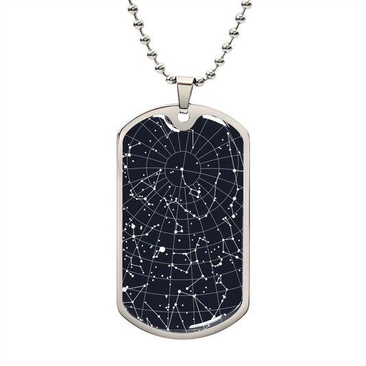 Celestial Night Sky Dog Tag Chain Nantucket