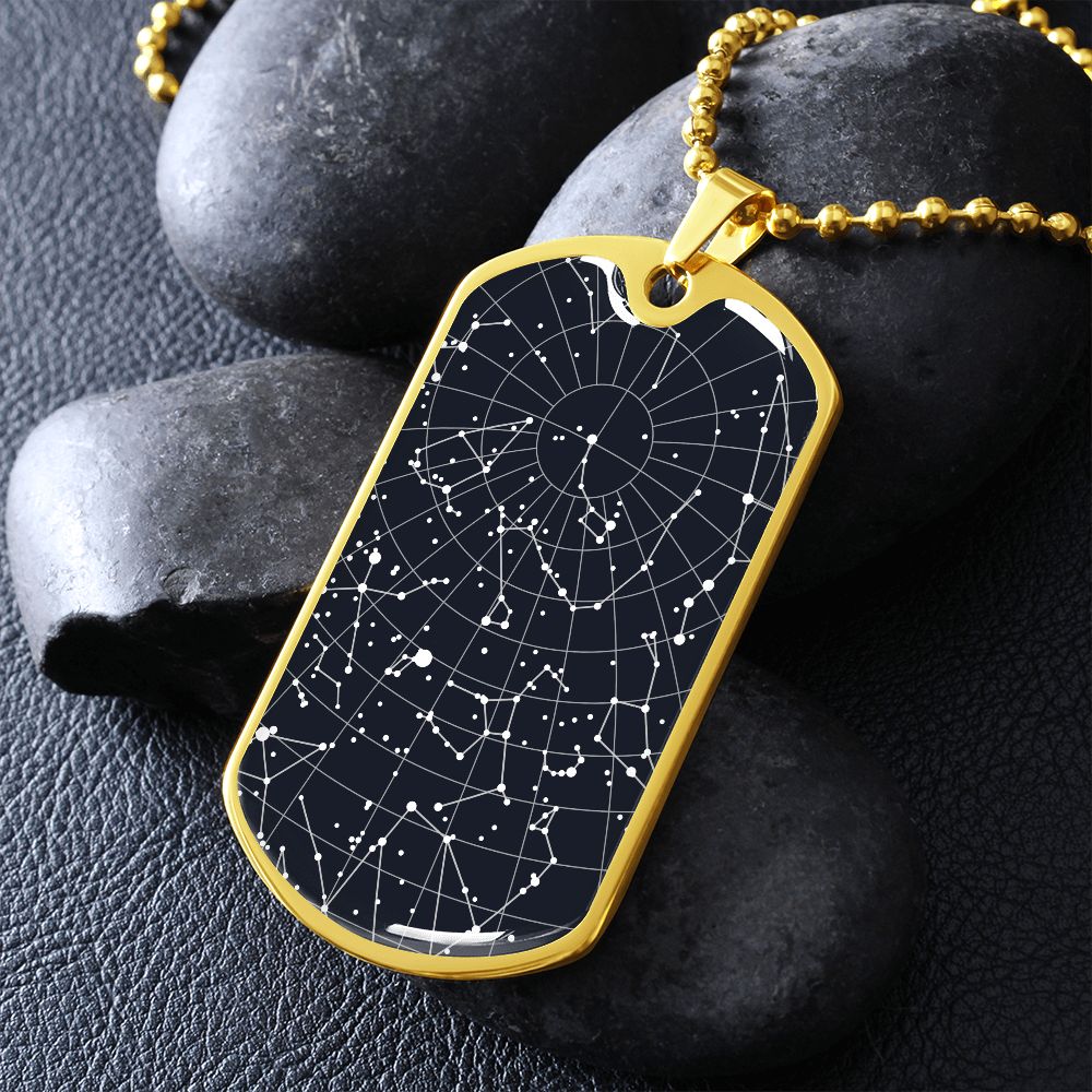 Celestial Night Sky Dog Tag Chain Nantucket